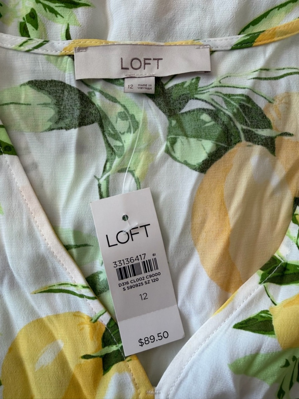LOFT White Lemon Print Mini Dress - Picture 9 of 10